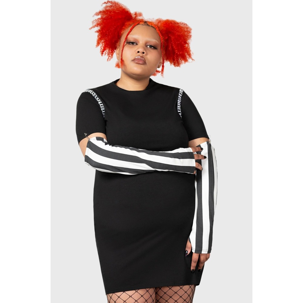 Killstar Stripes & Stitches Dress 3X 3XL Black White Goth Grunge Punk Rock NWT